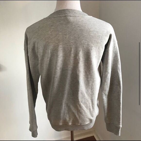 ASOS Gray Bomber Style Zip Front Sweatshirt Sz 4 - Picture 3 of 6